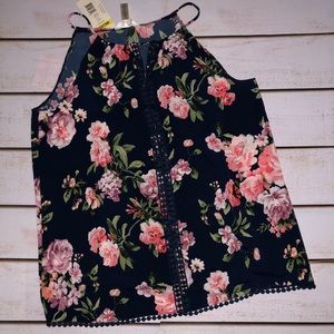 Ma Cherie Sleeveless  Floral Maternity Top